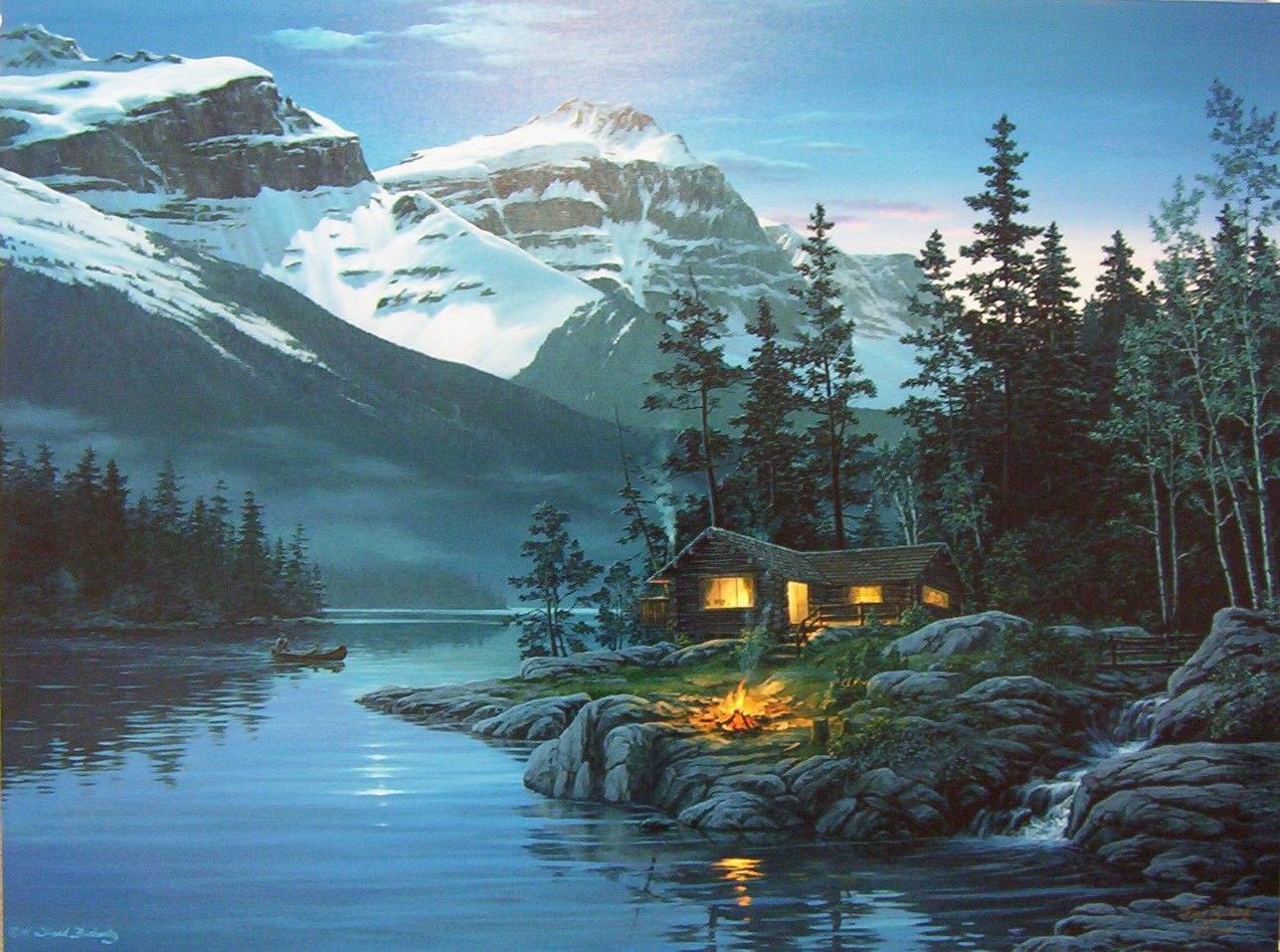 (image for) Handmade oil painting Copy paintings of famous artists Fred Buchwitz's Rocky Moutain Hideaway - Click Image to Close